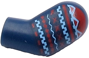 Lego Arm, Left with Medium Blue and Red Lines Pattern