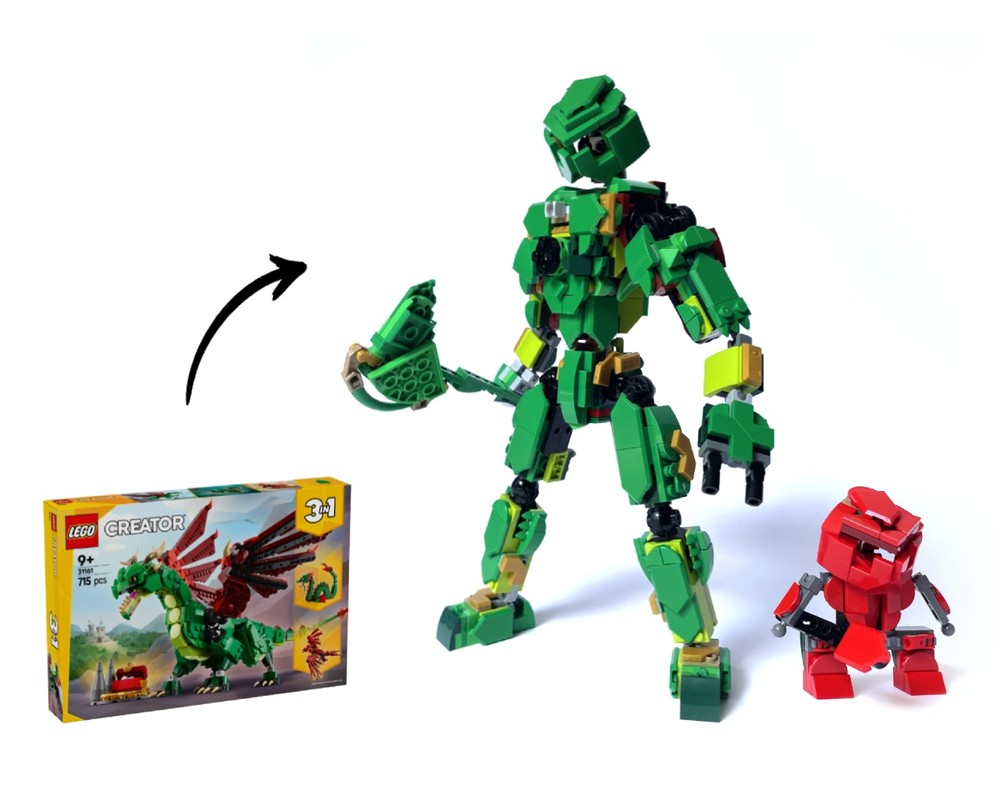 Lego Green Bionicle Lewa - Creator Medieval Dragon 31161 Alt Build