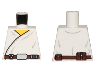Lego Torso SW Wrap-Around Tunic and Utility Belt on Front and Back Pattern / White