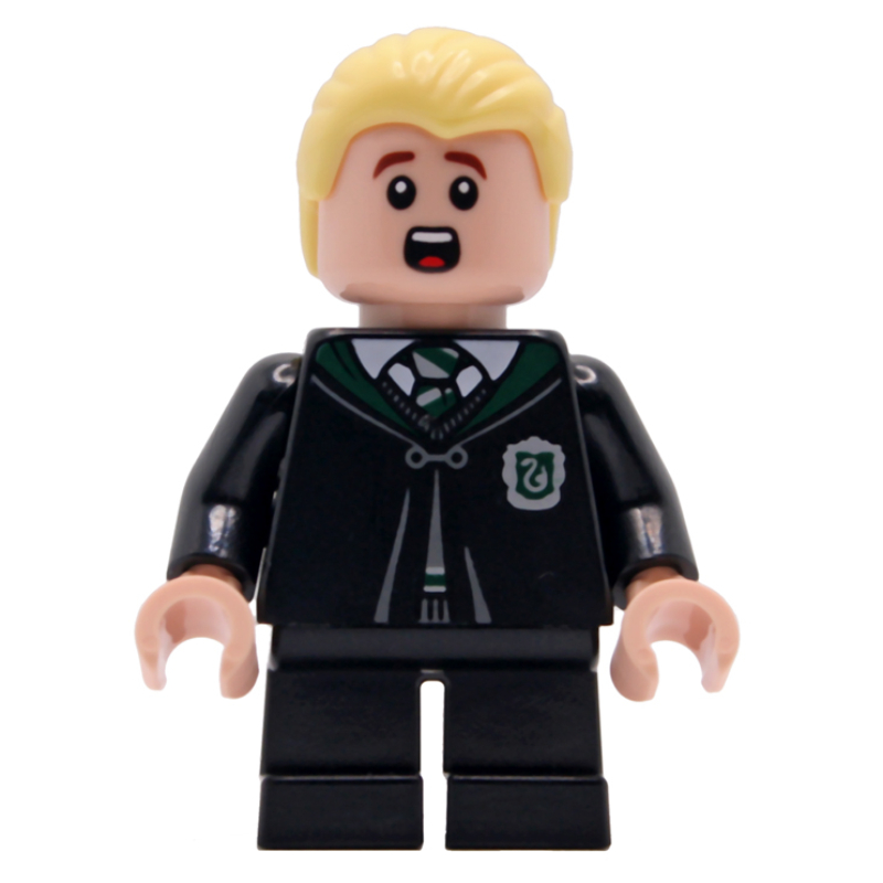 Lego Draco Malfoy, Closed Long Slytherin Robe, Short Black Legs
