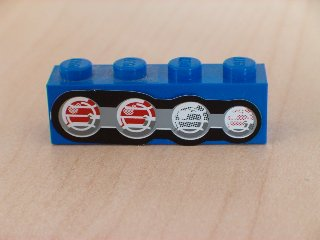 Lego Brick 1 x 4 with Four Truck Taillights Left Pattern (Sticker) - Set 8462