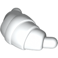 Lego Food Croissant - Rounded Ends / White