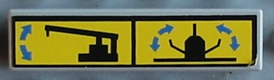Lego Tile 1 x 4 with Arm Up/Down & Cargo Doors Open/Close Pattern (Sticker) - Set 8480 / Light Gray