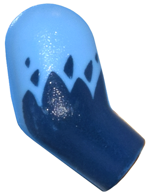 Lego Arm, Right with Dark Blue Feathers Pattern / Medium Blue
