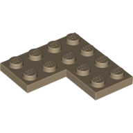 Lego Plate 4 x 4 Corner / Dark Tan