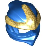 Lego Wrap with Forehead Ridge with Gold 3 Point Emblem, Bow in Back pattern / Blue