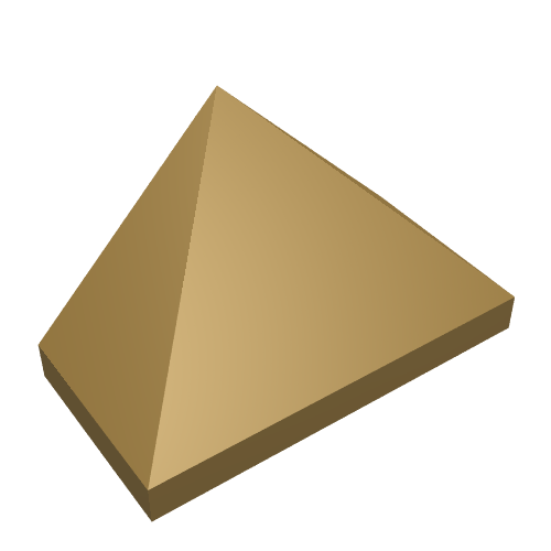 Lego Brick Sloped 45° 2 x 1 Triple Smooth / Pearl Gold