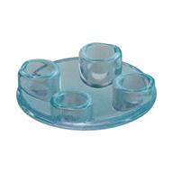Lego Plate Round 2 x 2 with Rounded Bottom [Boat Stud] / Opal Trans-Light Blue