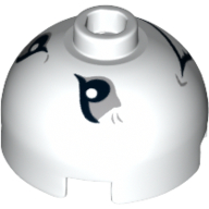 Lego Brick Round 2 x 2 Dome Top with Angry Eyes and Grin Print (Joker Bomb)