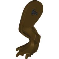 Lego Animal Body Part, Dinosaur, Carnotaurus Leg, Right, with Pin, Black Claws and Dark Brown Spots over Dark Tan Print / Tan