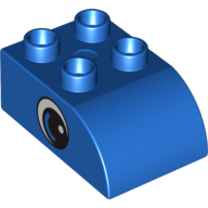 Lego Duplo Brick 2 x 3 with Curved Top and Eye Print on Both Sides