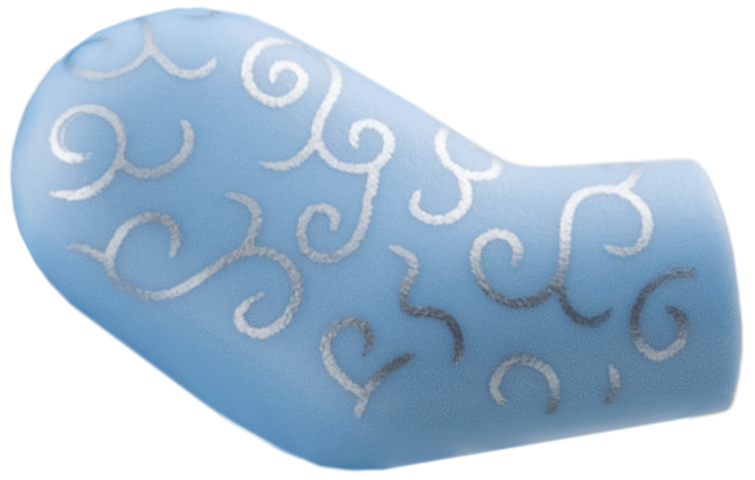 Lego Arm, Right with Silver Filigree Pattern / Bright Light Blue