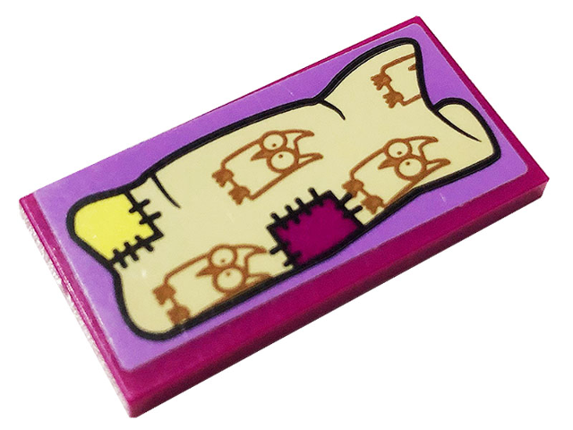 Lego Tile 2 x 4 with Owls and Appliques Pattern (Sticker) - Set 41157