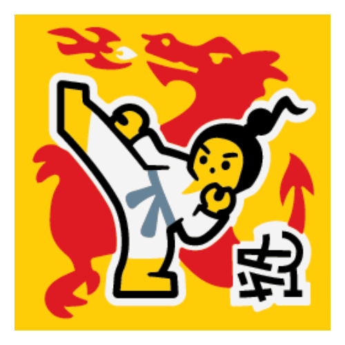 Lego Tile 2 x 2 with Martial Arts Print