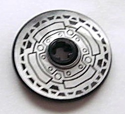 Lego Technic, Disk 3 x 3 with Disk Brake Silver / Black Small Bolts Pattern (Sticker) - Set 8371 / Black