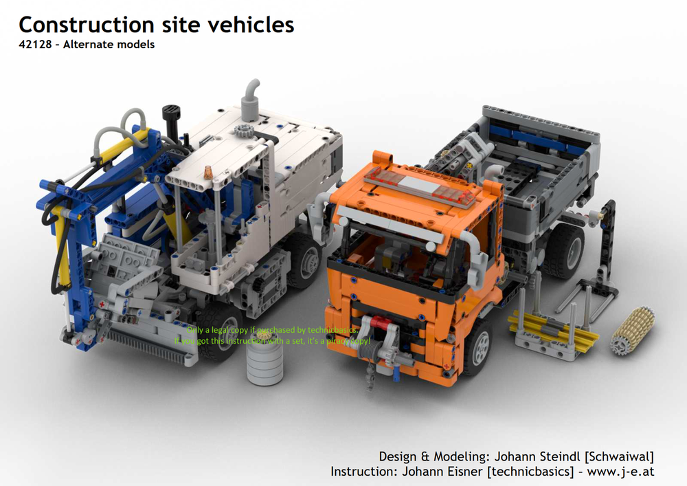 Lego 42128 - Alternate models - Construction site vehicles