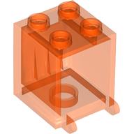 Lego Box 2 x 2 x 2 [Hollow Studs] / Trans-Neon Orange