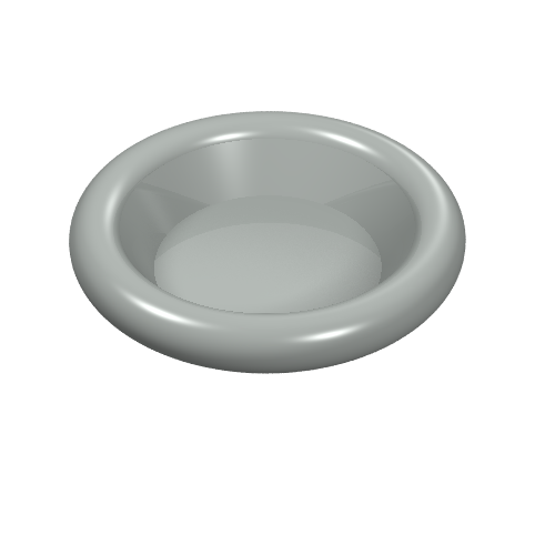 Lego Equipment Dish / Plate / Bowl 3 x 3 [Plain] / Light Gray