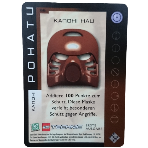 Lego Trading Card, Bionicle Game: QftM - 86 Toa - Great Masks - Pohatu - Kanohi Hau / [No Color/Any Color]