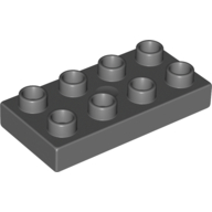 Lego Duplo Plate 2 x 4 / Dark Bluish Gray