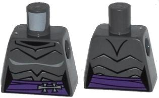 Lego Torso Female Armor with Dark Purple Belt with Gray Clasp Pattern / Dark Bluish Gray