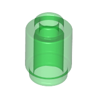 Lego Brick Round 1 x 1 Open Stud / Trans-Green