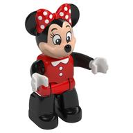 Lego Duplo Figure Minnie Mouse with Red Swimsuit Print, and Black Legs / Red