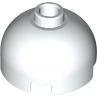 Lego Brick Round 2 x 2 Dome Top, Hollow Stud / White