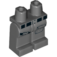 Lego Hips and Dark Bluish Gray Legs with Belt, Black Thigh Strap, and Pocket Print / Dark Bluish Gray