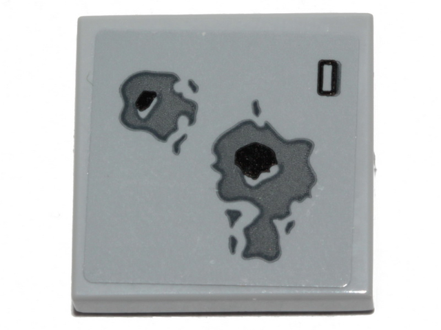 Lego Tile 2 x 2 with Blaster Marks Pattern (Sticker) - Set 75257 / Light Bluish Gray