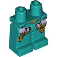Lego Hips and Dark Turquoise Legs with Gold and Lavender Armor Print