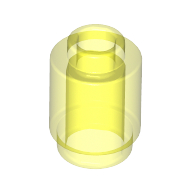 Lego Brick Round 1 x 1 Open Stud / Trans-Neon Green