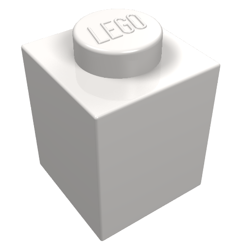 Lego Brick 1 x 1 / Very Light Bluish Gray