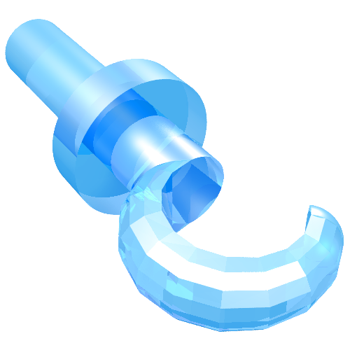 Lego Hand Pirate Hook / Trans-Medium Blue
