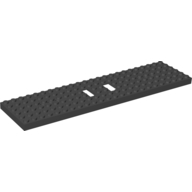 Lego Vehicle Base, Train 6 x 24 with Two 1 x 2 Cutouts and 3 Round Holes Each End / Black