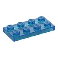 Lego Plate 2 x 4 / Trans-Dark Blue