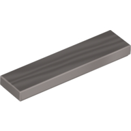 Lego Tile 1 x 4 with Groove / Metallic Silver