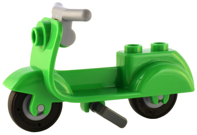 Lego Scooter with Dark Bluish Gray Stand, Light Bluish Gray Handlebars, and Light Bluish Gray Wheels
