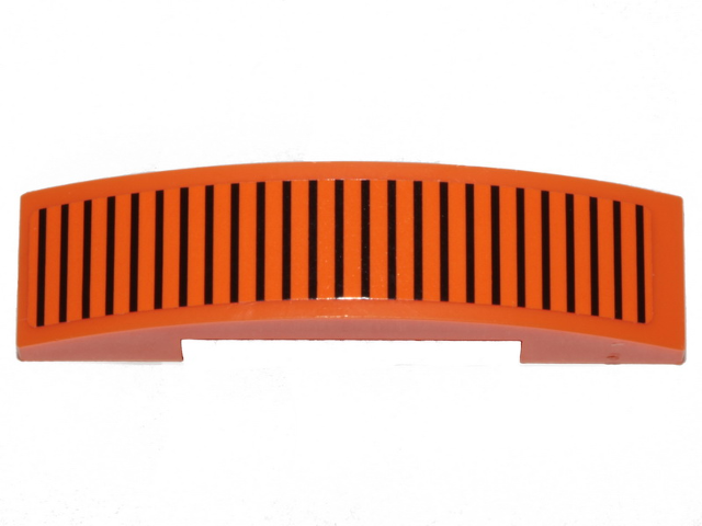 Lego Slope, Curved 4 x 1 x 2/3 Double with Black Stripes Pattern (Sticker) - Set 75273