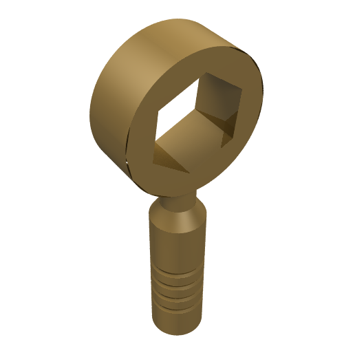 Lego Tool Wrench / Spanner, Box [3-Rib Handle] / Pearl Gold