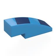 Lego Brick Curved 3 x 1 No Studs with Dark Blue Shapes Print / Dark Azure