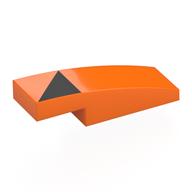 Lego Brick Curved 3 x 1 x 2/3 with Black Triangle print