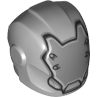 Lego Helmet with Armor Plates and Ear Protectors with Faceless Mask with Rivets Print / Light Bluish Gray
