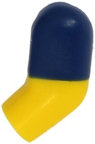 Lego Arm, Left with Molded Dark Blue Short Sleeve  Pattern / Yellow