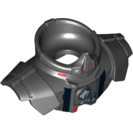 Lego Minifig Neckwear Armor Shoulder Pads with Silver and Red Print