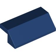 Lego Brick Sloped 45° 2 x 4 with 2/3 Inverted Cutout and no Studs / Dark Blue