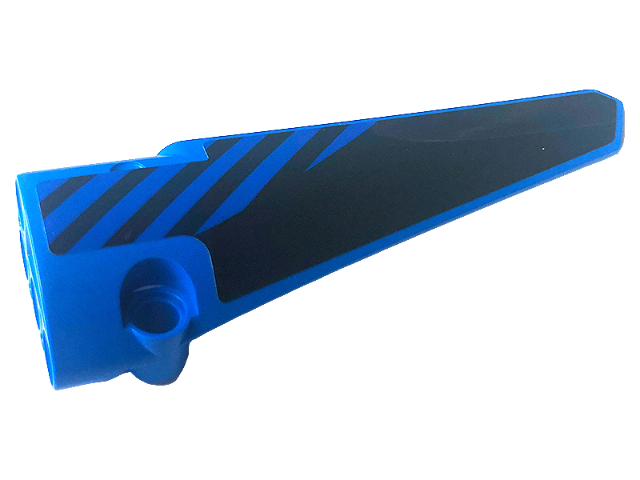 Lego Technic, Panel Fairing # 6 Long Smooth, Side B with Black Stripes Pattern (Sticker) - Set 42141