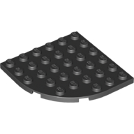Lego Plate Round Corner 6 x 6 / Black
