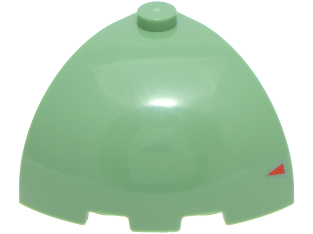 Lego Brick, Round Corner 3 x 3 x 2 Dome Top with Red Triangle Pattern
