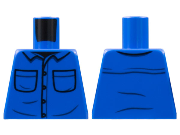 Lego Torso Shirt Button Up with Collar, 2 Pockets Pattern / Blue